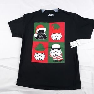 NWT Boys Star Wars Christmas Short Sleeve T Shirt Size Large (10-12)